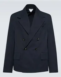 Bottega Veneta Blazer doppiopetto in twill di cotone Blu