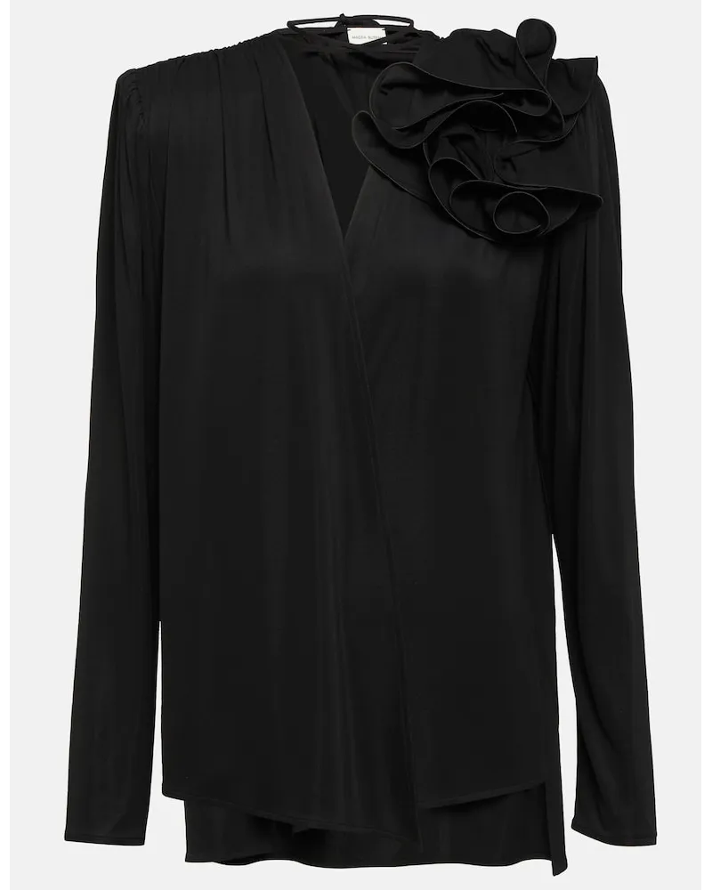 Magda Butrym Blusa con applicazione Nero