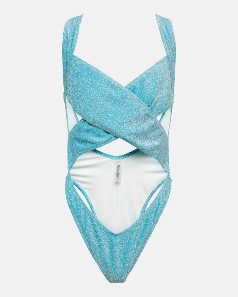 Reina Olga Costume intero Exotica in LurexÂ Blu