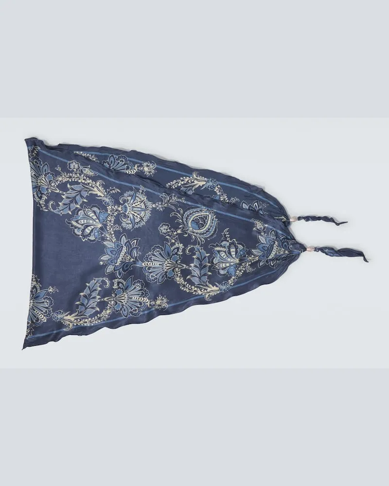 Etro Foulard con stampa paisley Blu