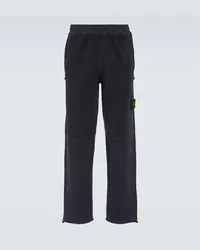 Stone Island Pantaloni sportivi cargo in misto cotone Blu