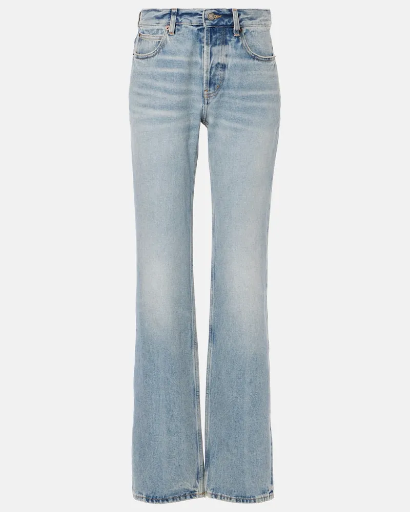 Saint Laurent Jeans regular Nico a vita alta Blu