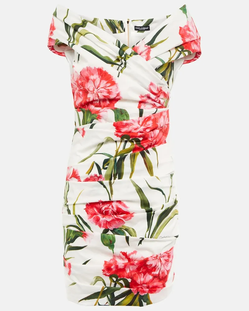 Dolce & Gabbana Miniabito in cotone con stampa floreale Multicolore