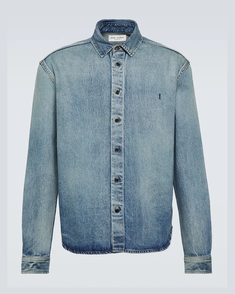 Saint Laurent Camicia di jeans Cassandre Blu