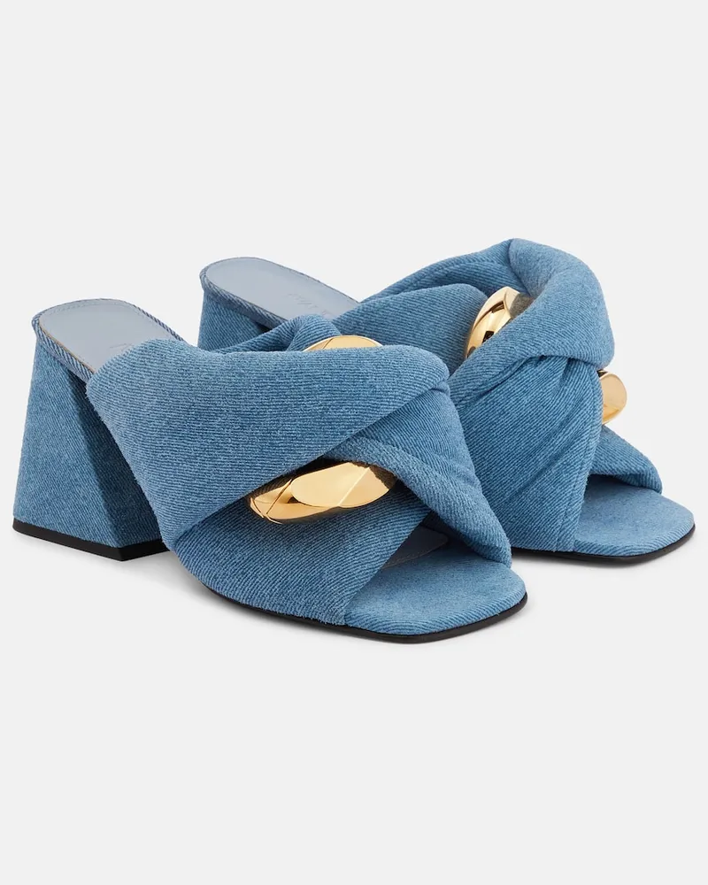 J.W.Anderson Mules in denim con catena Blu