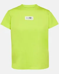 Maison Margiela T-shirt in jersey di cotone con logo Verde