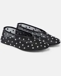 KHAITE Ballerine Marcy con cristalli Nero