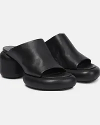 Jil Sander Sandali con plateau in pelle Nero