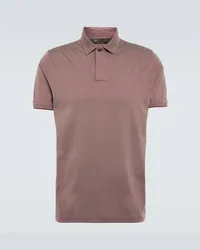 Loro Piana Polo in seta e cotone piqué Rosso