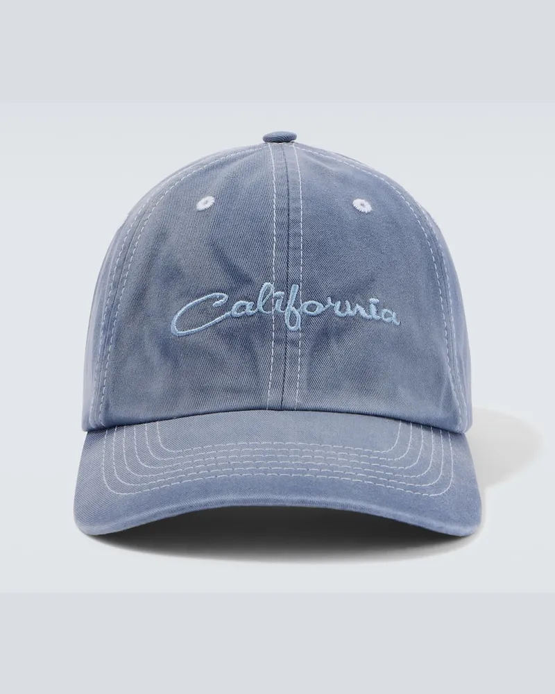 ERL Cappello da baseball in canvas con logo Blu