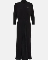 Prada Abito midi con collo alto Nero