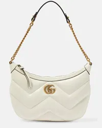 Gucci Borsa a spalla GG Marmont Small in pelle matelassé Bianco