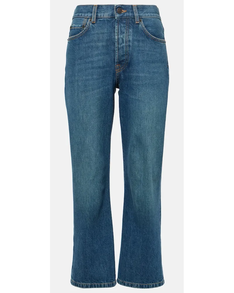 The Row Jeans regular cropped Lesley a vita media Blu