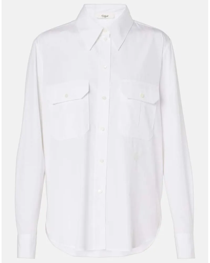 Chloé ChloÃ© Camicia in popeline di cotone Bianco