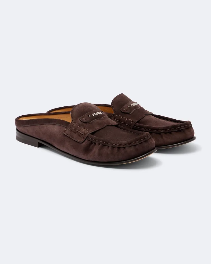Fendi Mules in suede Marrone