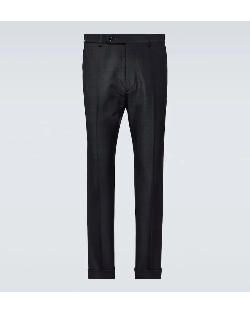 Gucci Pantaloni slim in twill Blu