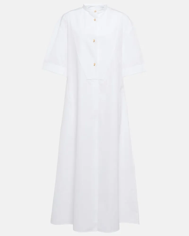 Jil Sander Abito midi in cotone Bianco