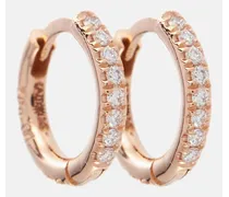 Orecchini New Mini Hoops in oro rosa 18kt con diamanti