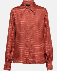 Etro Camicia in seta a pois Rosso