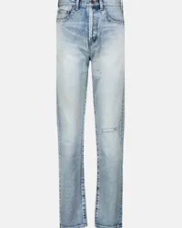 Saint Laurent Jeans slim a vita alta Blu