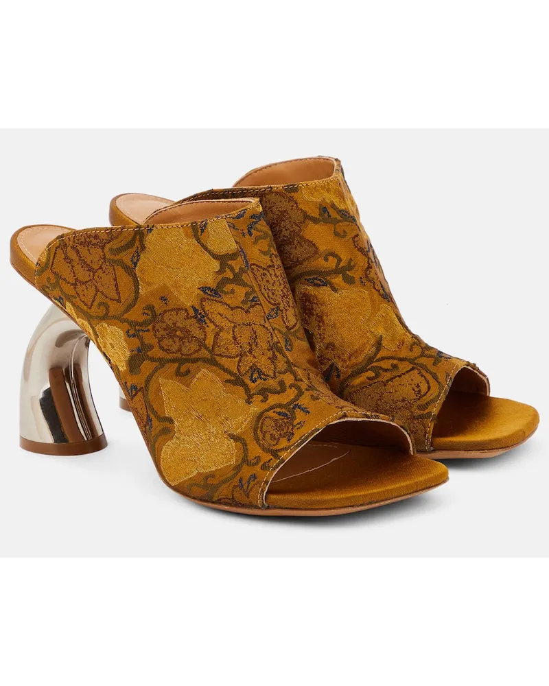 Dries van Noten Mules con stampa Beige