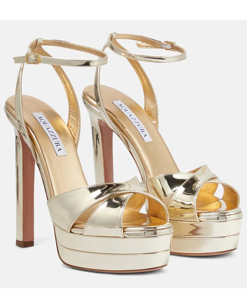 Aquazzura Sandali Divine 130 con plateau Oro