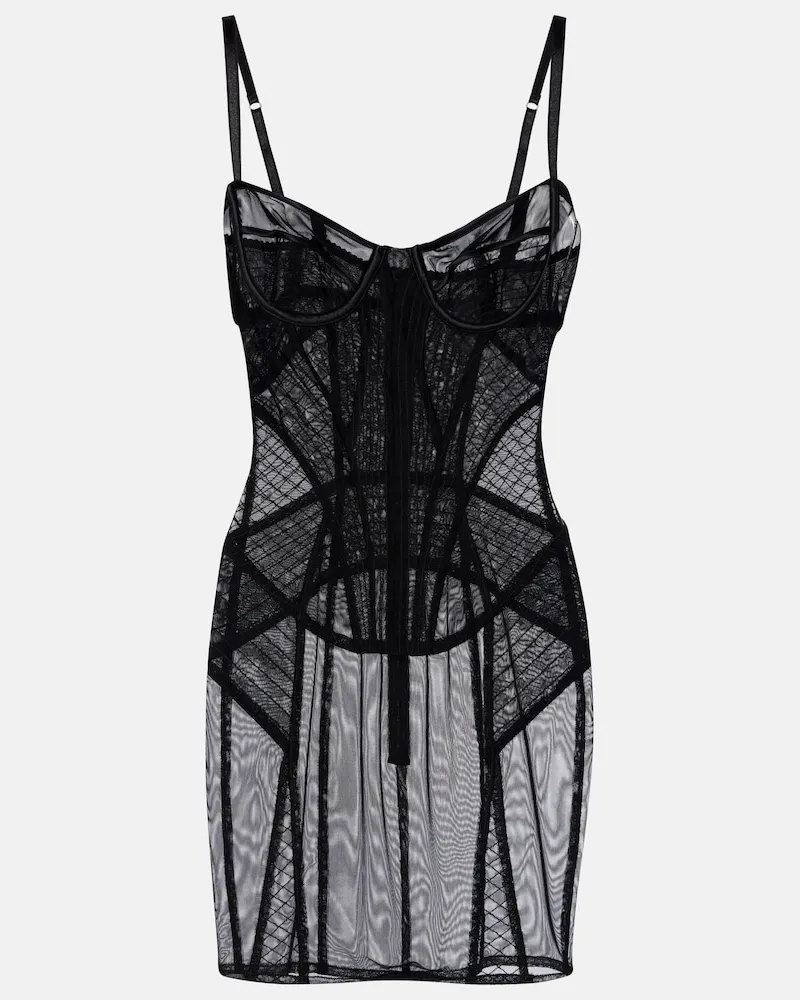 Dolce & Gabbana Abito corto in tulle Nero