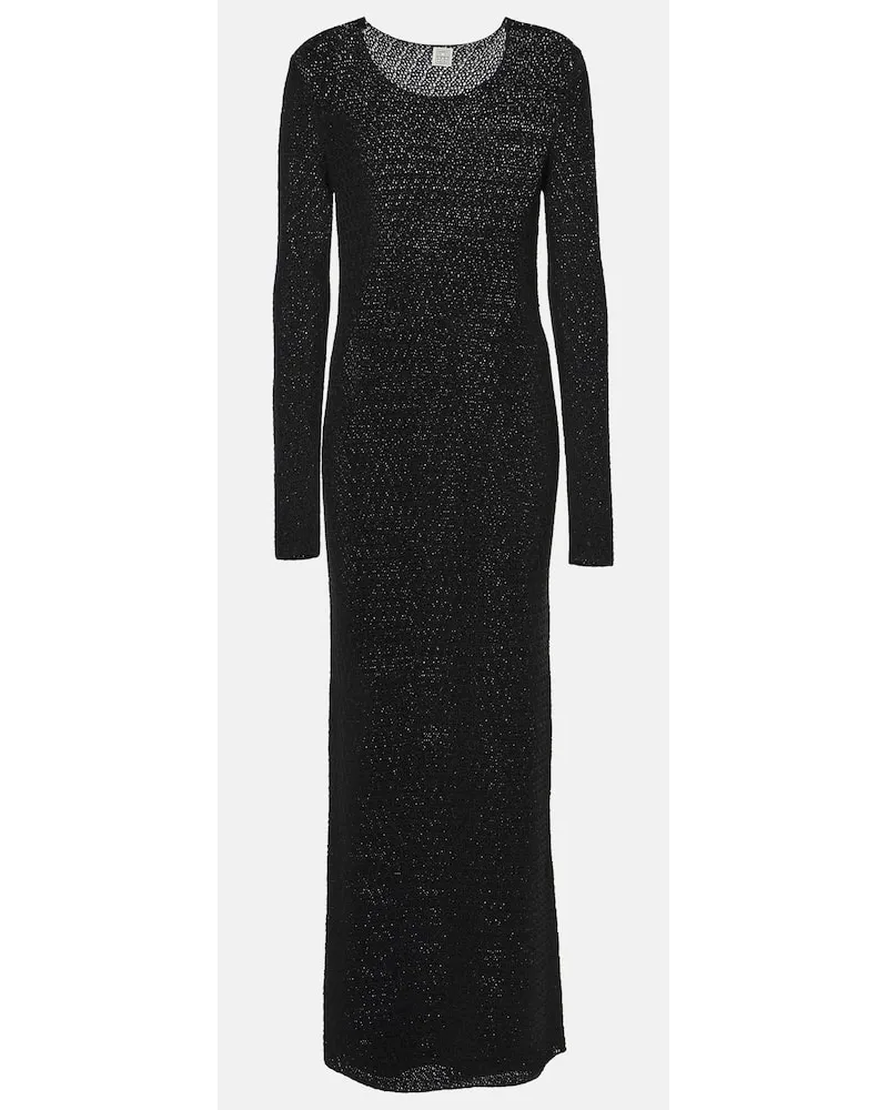 Totême Abito lungo in crochet Nero