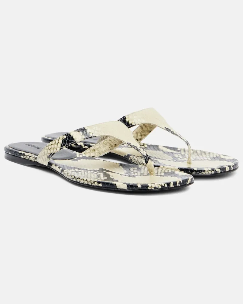 KHAITE Sandali infradito Archer in pelle stampata Beige