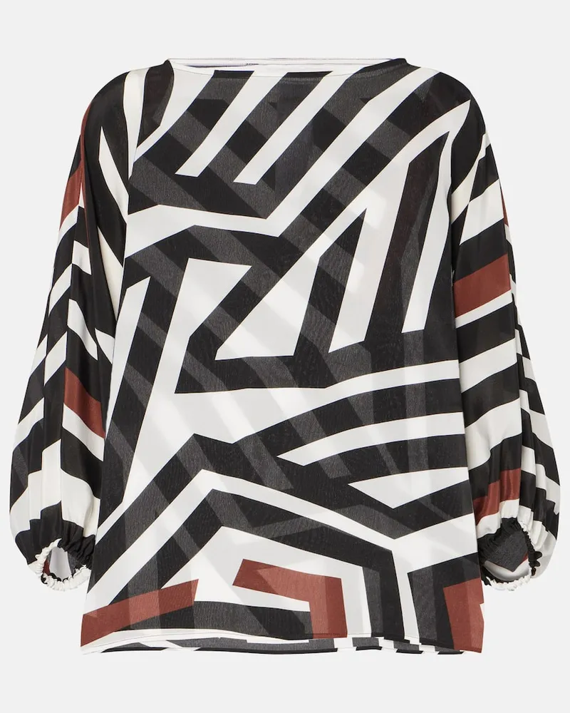 Max Mara Top Camino in seta a righe Multicolore