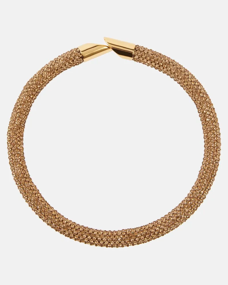 Paco Rabanne Collana Pixel Tube con cristalli Oro