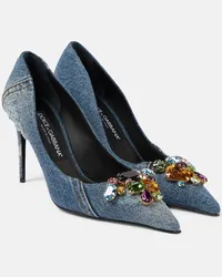 Dolce & Gabbana Pumps in denim con cristalli Blu