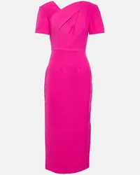 Roland Mouret Abito midi in seta e lana Rosa