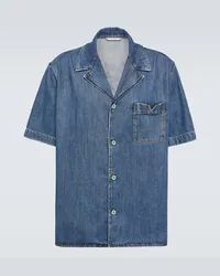 Valentino Garavani Camicia bowling di jeans Blu