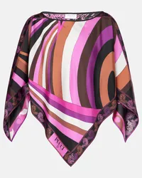 Emilio Pucci Top Iride in twill di seta Rosa