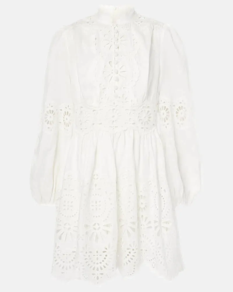 Zimmermann Abito corto Acacia in lino Bianco