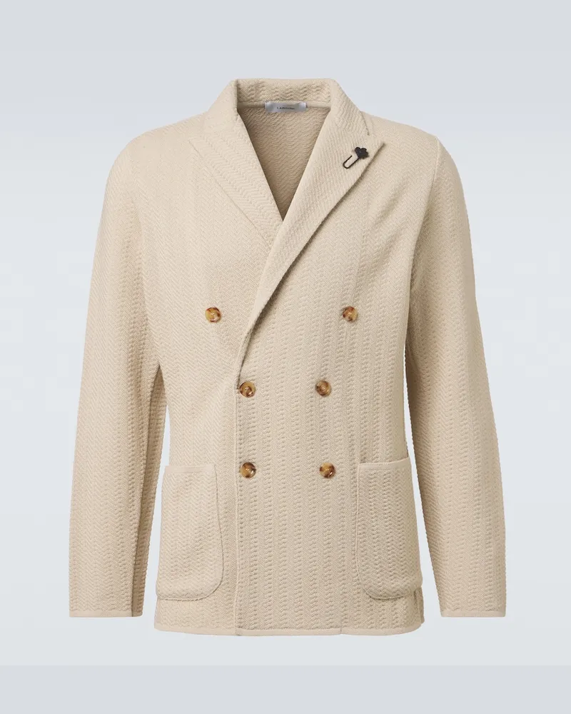 LARDINI Blazer doppiopetto in lana vergine Beige
