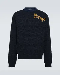 Marni Pullover in lana vergine con logo Nero