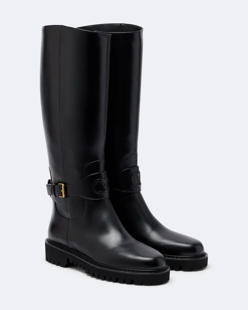 Valentino Garavani Stivali VLogo in pelle Nero