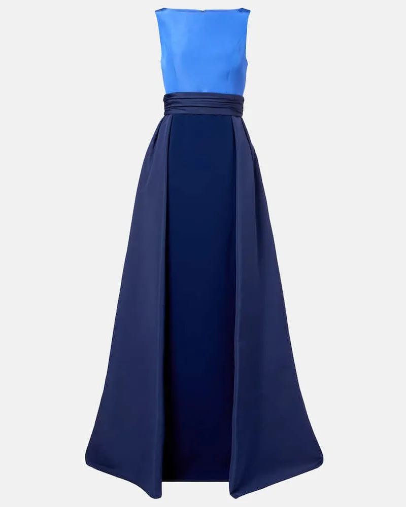 Carolina Herrera New York Abito lungo in faille di seta Blu