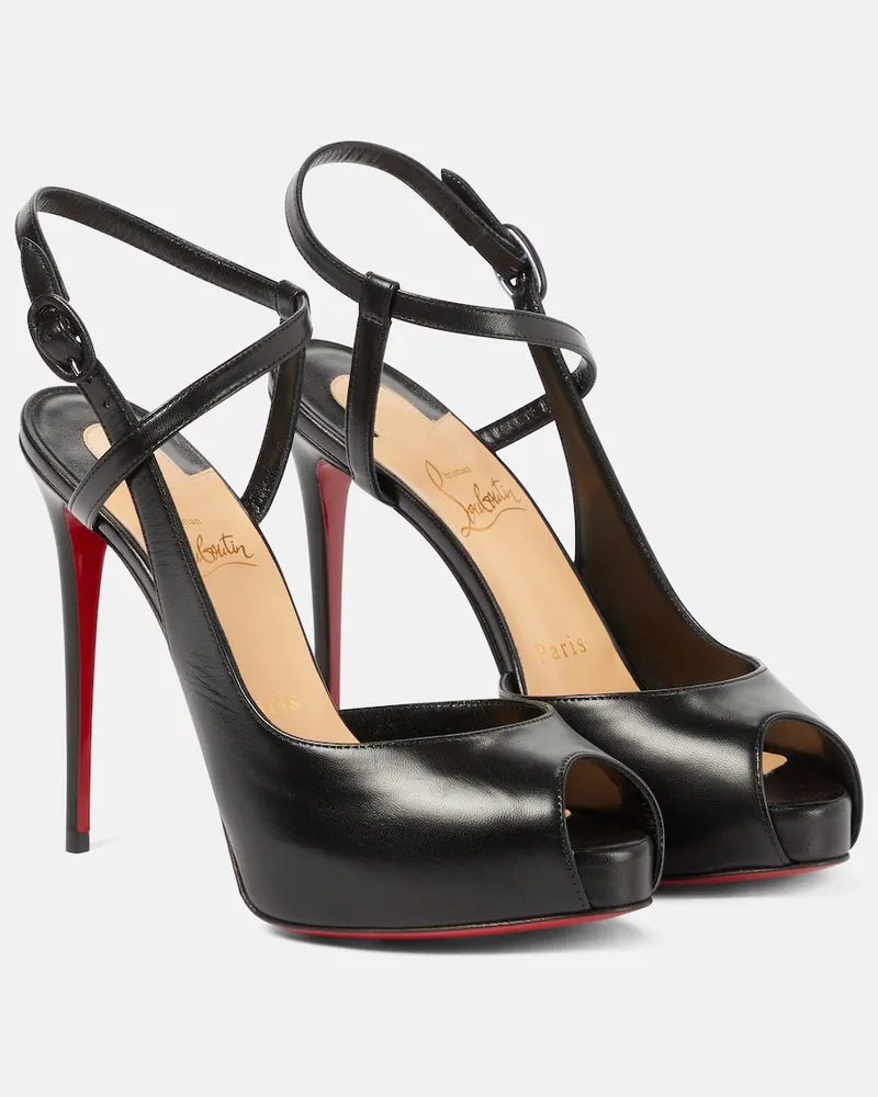 Christian Louboutin Pumps peep-toe Jenlove Alta 120 in pelle Nero