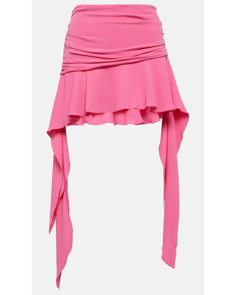 Blumarine Minigonna in jersey con volant Rosa