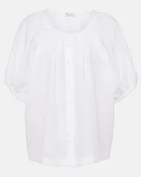 Loro Piana Camicia Gritt in lino Bianco