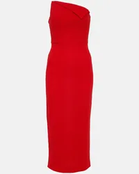 Roland Mouret Abito midi Origami in lana Rosso