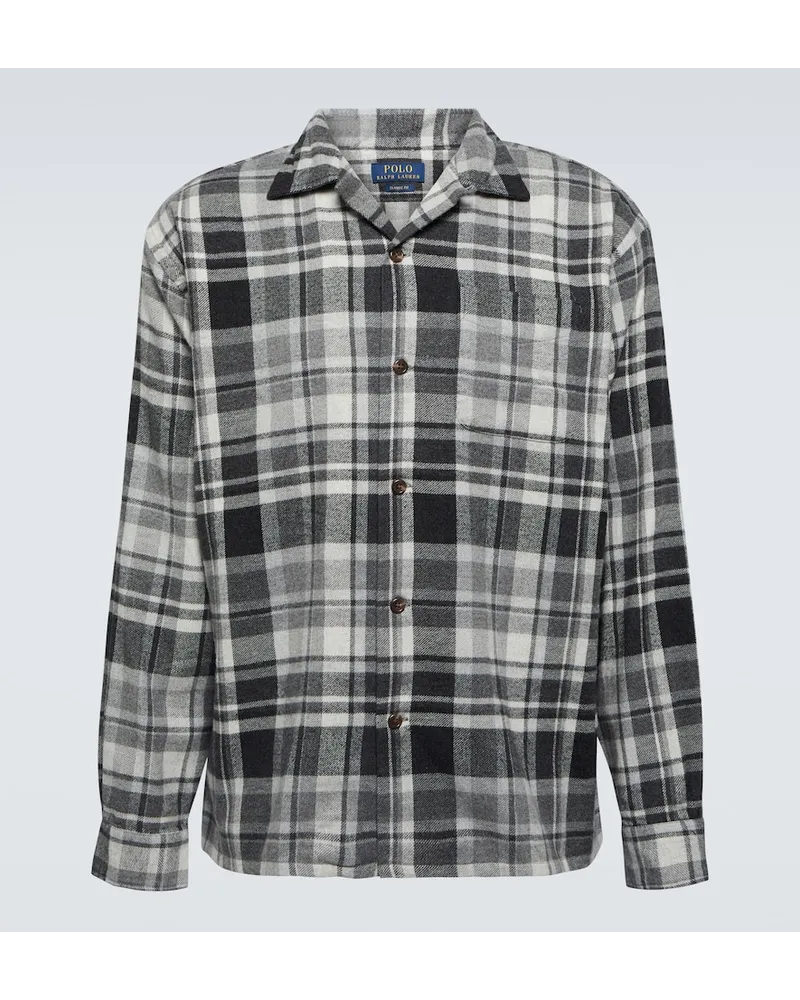 Ralph Lauren Camicia in flanella di cotone a quadri Bianco