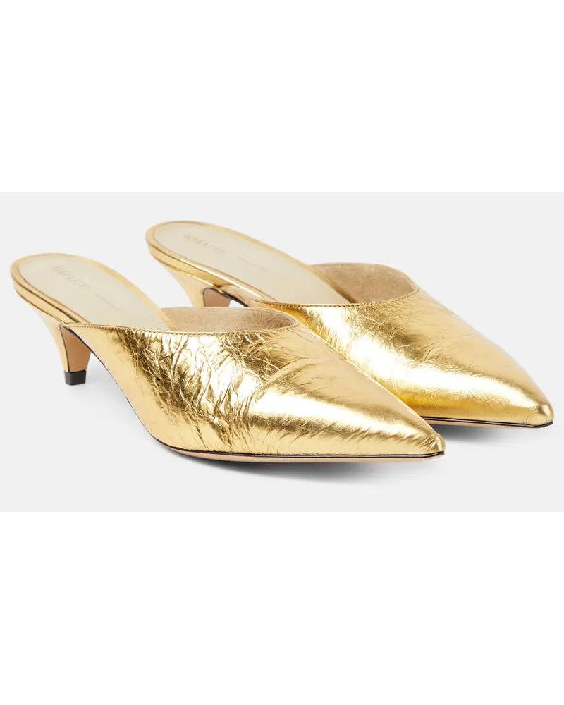 KHAITE Mules River in pelle metallizzata Oro