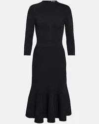 Stella McCartney Abito midi con collo alto Nero