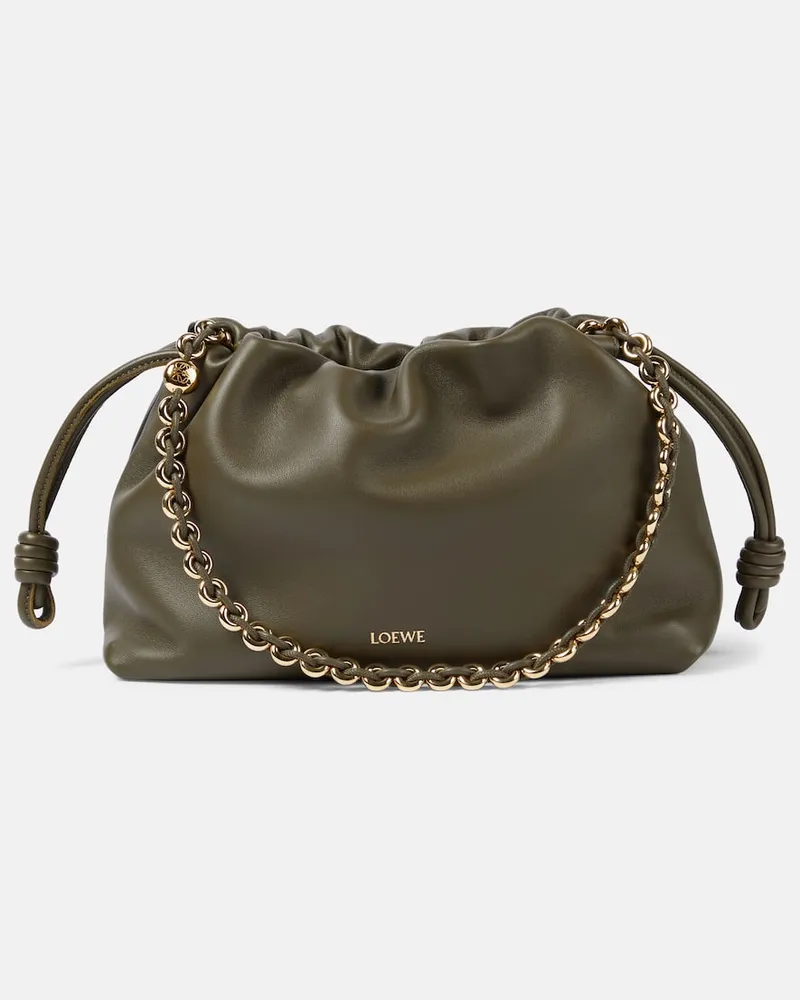Loewe Borsa a spalla Flamenco Medium in pelle Verde