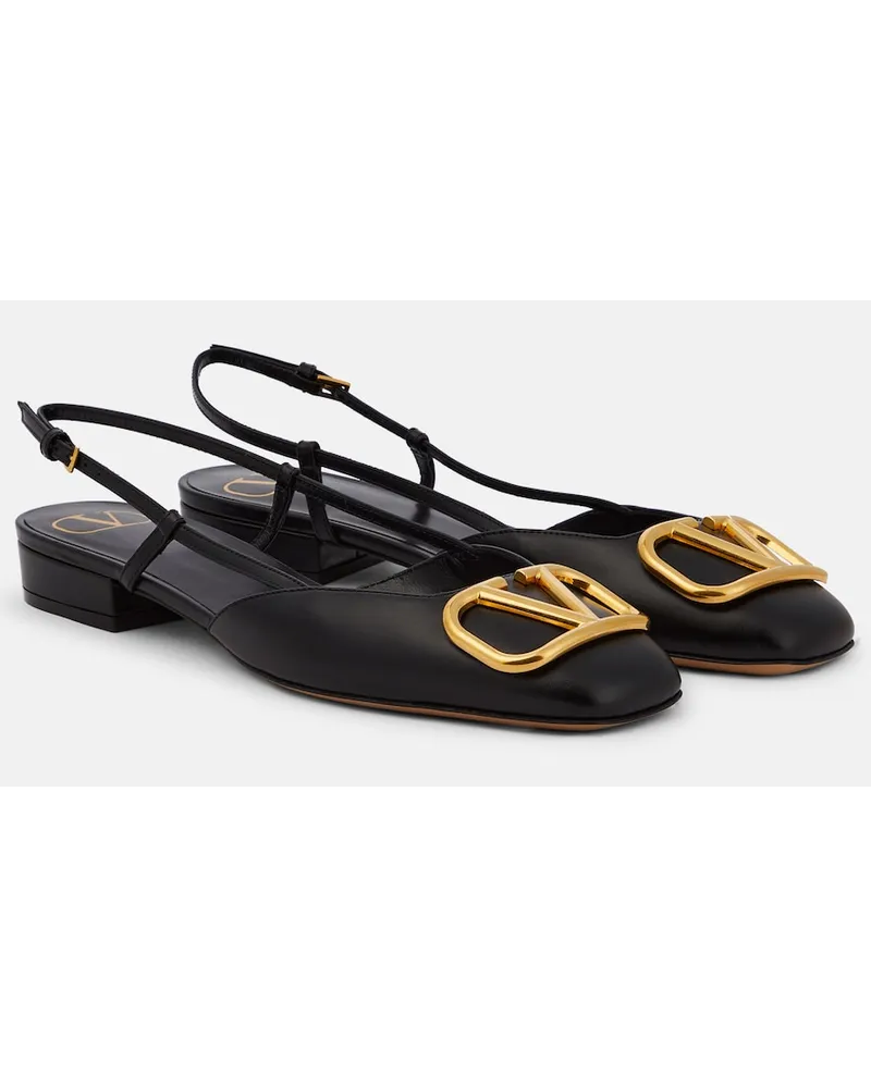 Valentino Garavani Ballerine slingback VLogo in pelle Nero