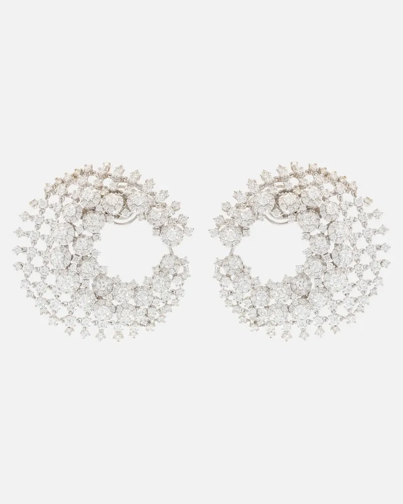 YEPREM Orecchini in oro bianco 18kt con diamanti Argento